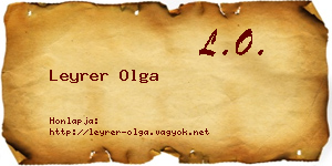 Leyrer Olga névjegykártya